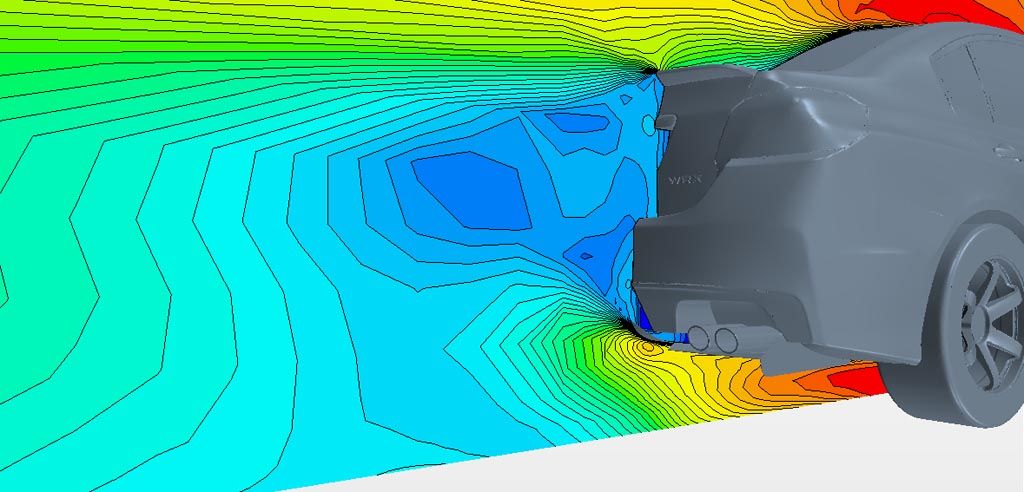 Verus Engineering Subaru WRX/STI Rear Diffuser CFD Air Velocity