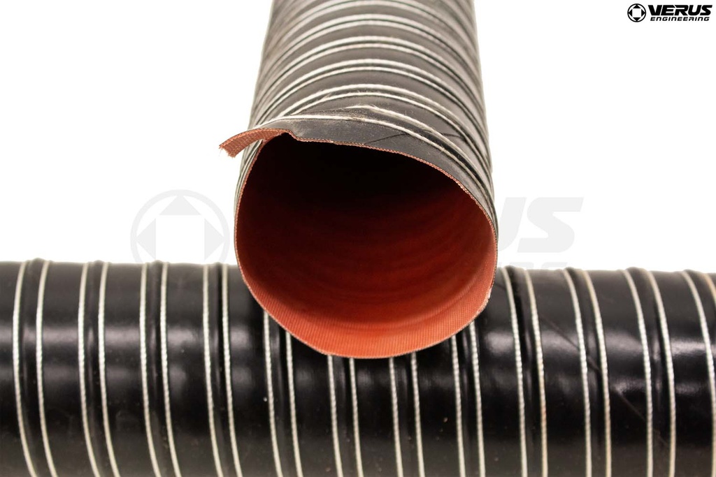 Hose - High-Temp Silicone Brake Duct Hose, 3" Dia. Black, 12 Feet Long